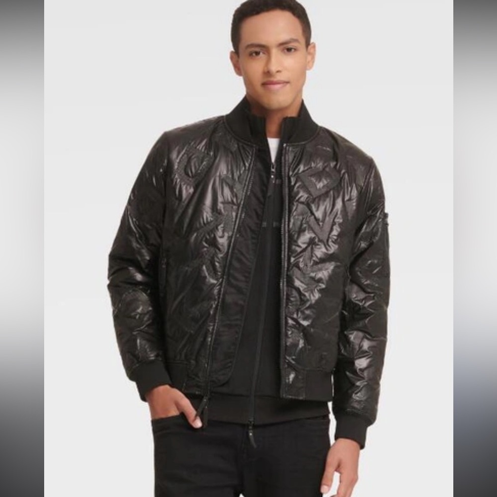 DKNYC Men's Shiny Black Puffer Jacket